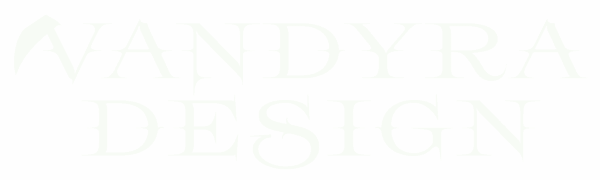 Schriftzug in weiß Vandyra Design