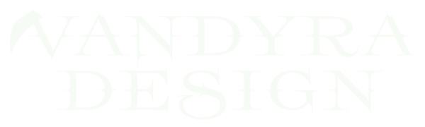 Schriftzug in weiß Vandyra Design